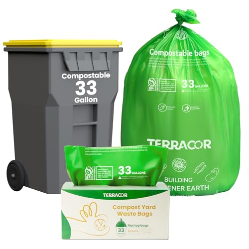 30 33 Gallon Compostable Trash Bags Liners Flat (33 Gal)