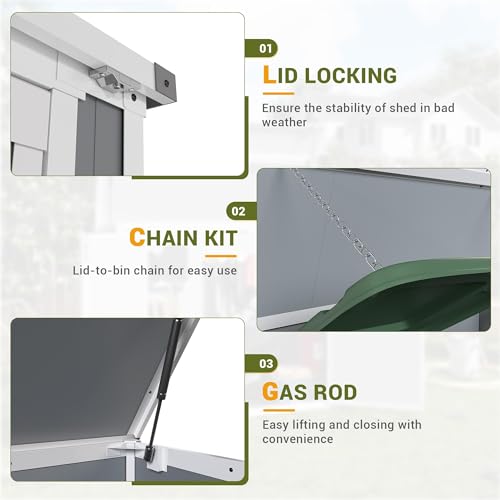 Outdoor Weatherproof Resin Storage Shed with Floor (Light Gray / 41 Cu.Ft)