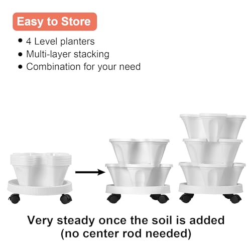 Vertical Planter Tower (White / 4 Tier)