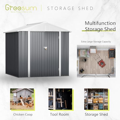 6x4FT Outdoor Storage Shed (6x4 / Gray)