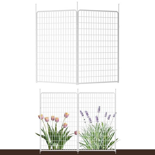 Garden Fence 50 in (50 in(H) x 5.1 ft(L) 2 Panels no gate / White)