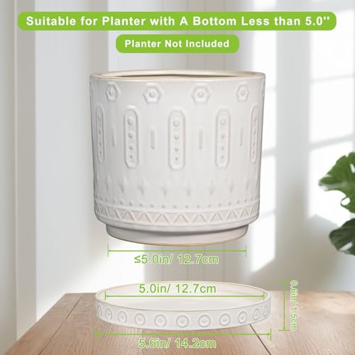 Ceramic Plant Saucer (5.6 Inch / Cream White)