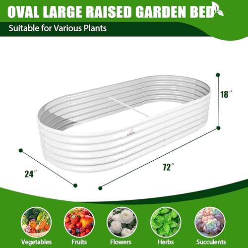 Anleolife 6 Bed 4ft Round & 6x2ft Oval Raised Bed Set (6 Count)