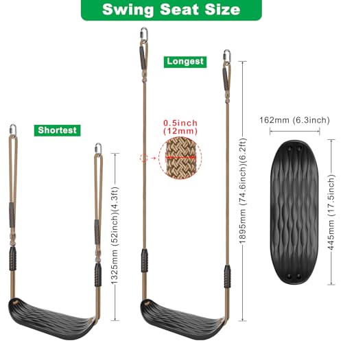 Black Heavy Duty Swing Seat Non (Black U-shape Swing (2 Pack))