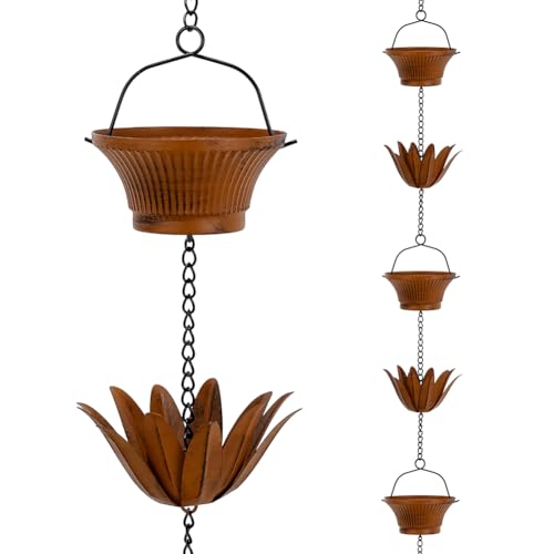 Lotus Rain Chains for Outside (Brass Lotus)