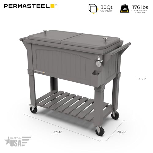 Party Cooler with Divider (80-Qt with Divider / Gray)