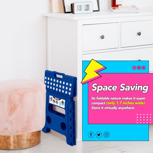 Folding Step Stool 13 inch 2 Pack (Blue / 13 Inch-2 Pack)