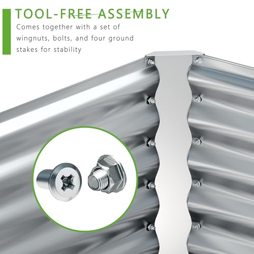 2PCS 8x4x1FT Galvanized Raised Garden Bed (2 Count)
