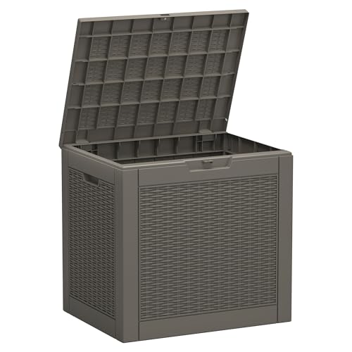 33 Gallon Outdoor Storage Box Waterproof Deck Box for Patio (Grey / 33 Gallon)