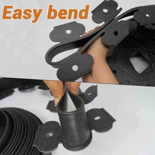 Landscape Edging (Black-33feet / Plastic Stakes)