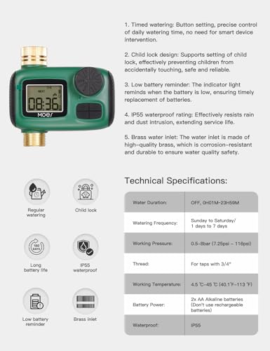 Sprinkler Timer for Garden Hose (1 Outlet)