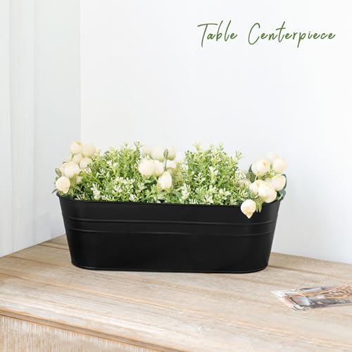 15 Inches Railing Planter Box 4 Pcs Metal Hanging Flower Pots (4 Count)