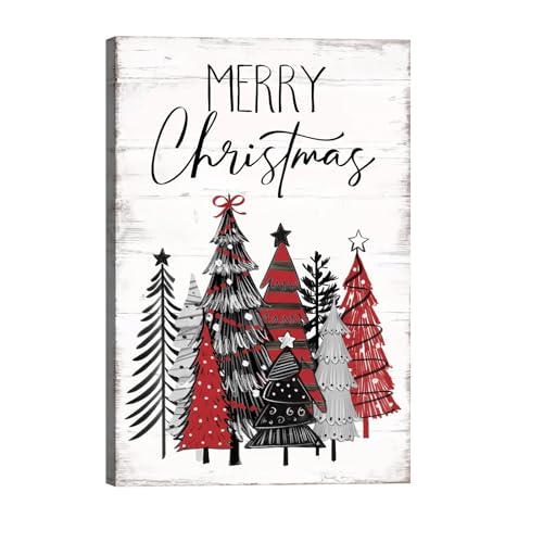 Merry Christmas Tree Canvas Wall Art (24"L x 36"W / Christmas Tree)