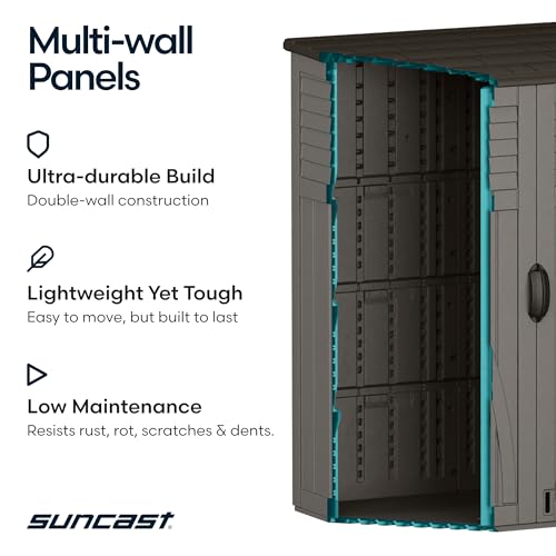 54 Cu Ft Medium Vertical Storage Shed (Stoney)