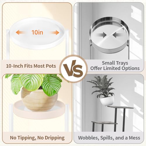 Plant Stand Indoor with 10 Inch Large Metal Tray