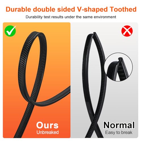 Zip Ties Heavy Duty 12 inch (12 Inch V Shaped 100 Pack （120 Lbs ） / Black)