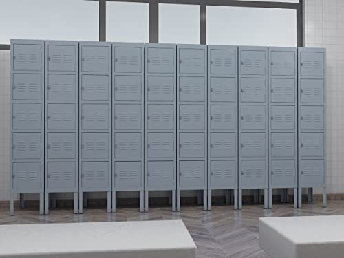 Metal Locker with 5 Doors (Grey(4 Legs) / 5 Doors-65.98")