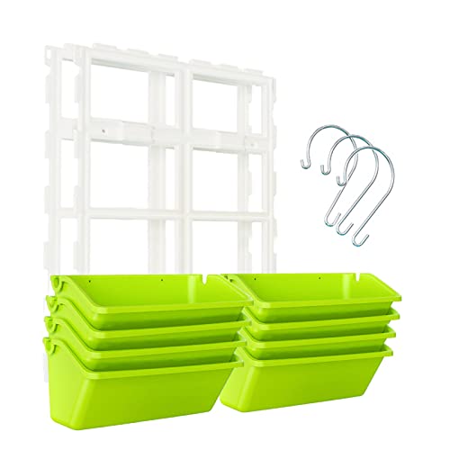 8 Pockets Vertical Garden Wall Planter Raised Beds Hanging Planter Wall Mounted Flower Beds for Flowers Vegetables Herb (Light Green)