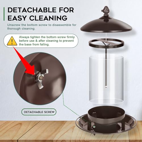 Metal Bird Feeders for Outdoors Hanging (Brown)