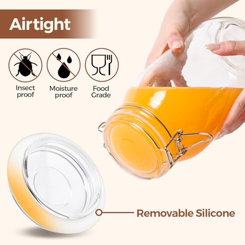 Large Glass Jars with Airtight Lids 71 oz 3 Pack Pantry Organization (71 fl oz x 3)