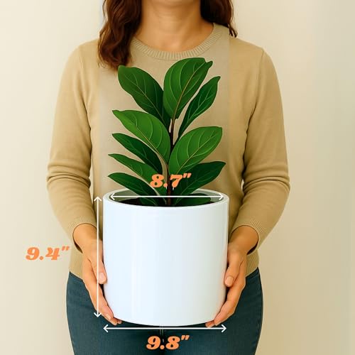 Large Planter for Indoor or Outdoor (Glossy White / 10 Inch)