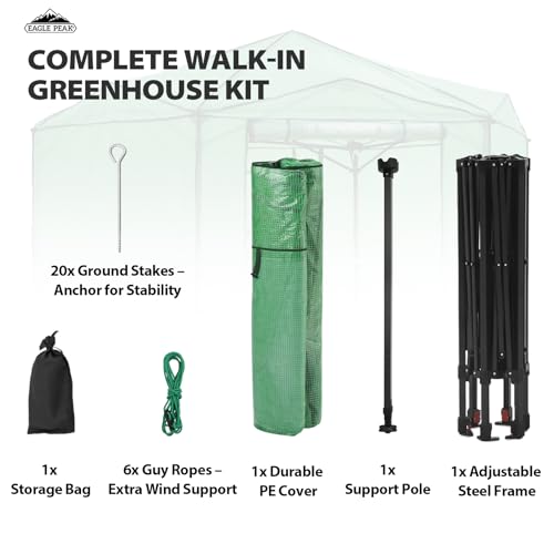 8.5x8.5 Easy Setup Pop Up Greenhouse (Clear/Green / 8.5x8.5)