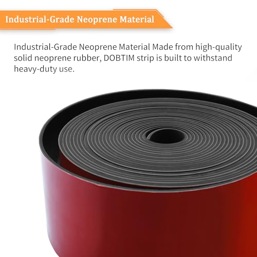 Solid Neoprene Rubber Strips with Adhesive Backing 1 (3" X 25' / .062" thick (Adhesive）)