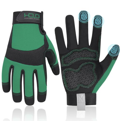 Work Gloves for Women (Small (Pack of 1) / Black -Green)
