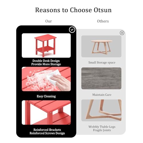 Adirondack Outdoor Side Table (Red)