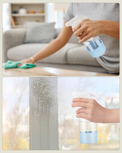 Glass Spray Bottles 8 oz (Blue+Grey+White+Purple / 4 Pack)