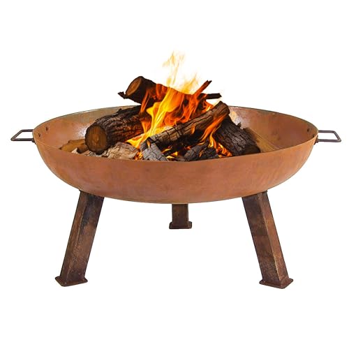 Sunnydaze Cast Iron Heavy Duty Large Fire Pit for Outside Wood Burning