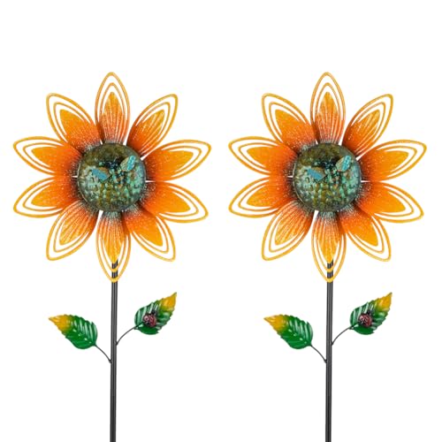2 Pack Sunflower Wind Spinner (Sunflowers)