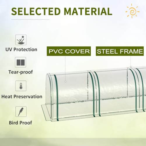 13' x 3' x 2.5' Mini Greenhouse Portable Tunnel Green House Clear (13' x 3' x 2.5' / Clear)