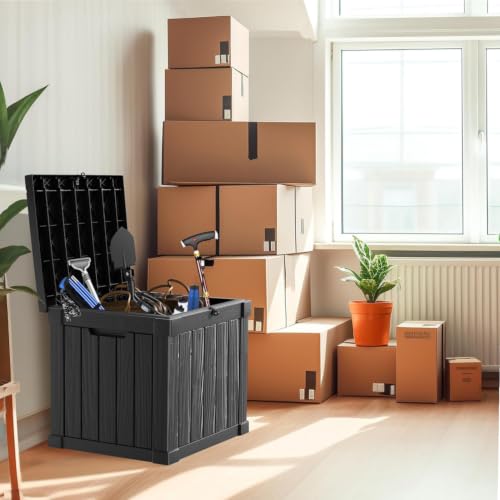 50 Gallon Outdoor Deck Box (Black / 50 gallon)