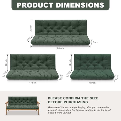 Porch Swing Cushions (Dark Green / 47x 40 inches)