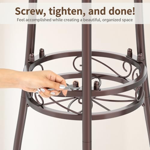3 Tiers Metal Corner Plant Flower Stand Tall Indoor Outdoor (Bronze / 3 Tier)