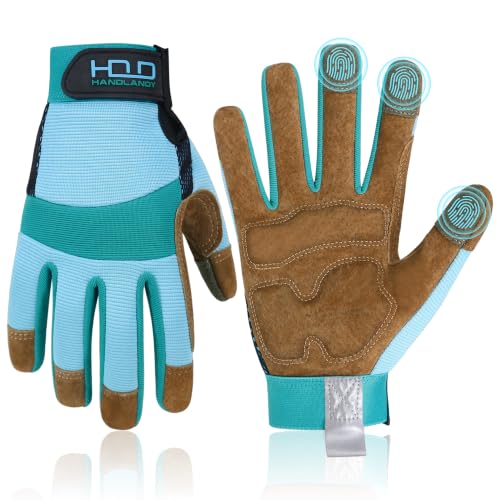 Work Gloves for Women (Small (Pack of 1) / Coffee-blue)