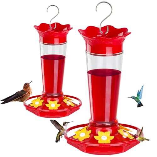 10oz Plastic Hummingbird Feeders for Outdoors (2 Count)