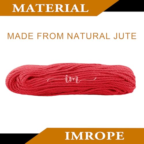 6mm x 50 Feet Red Jute Rope (Red / 6mm x 50 Ft)