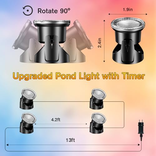 LED Pond Lights 4 (4 Warm White Lights-Corded Electric)