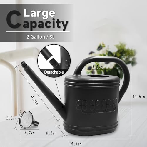 2 Gallon Watering Can (Black / 2 Gallon)
