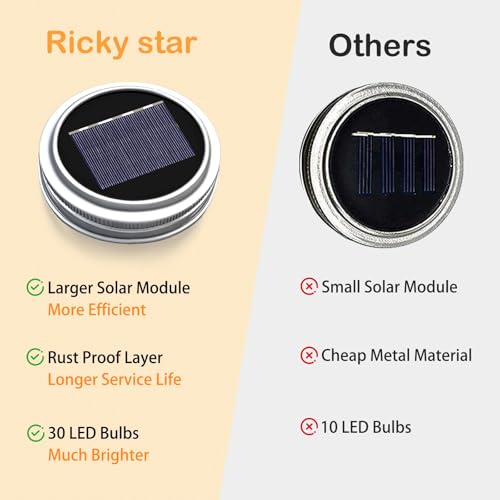 Mason Jar Solar Lights for Outside (12 Count)