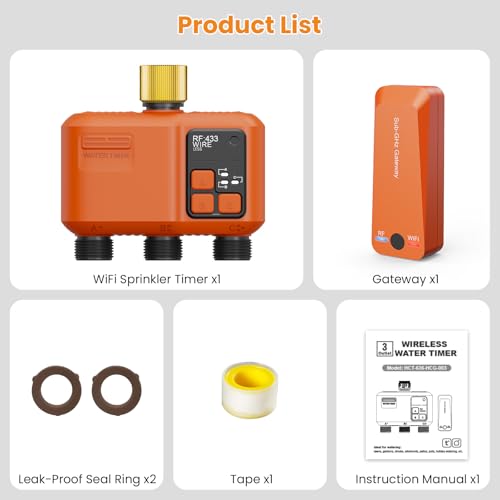 Smart WiFi Sprinkler Timer 3 Zone (3 Outlet- Brass Inlet)