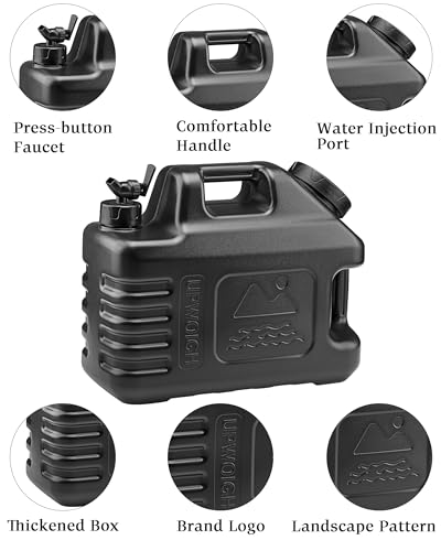 3.5 Gallon Camping Water Jug with Spigot (Matte Black / 3.5 Gallon)