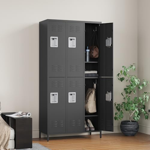 Metal Lockers for Employees (6 Door / Black)