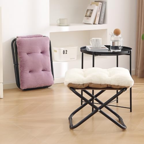 Folding Ottoman (Ivory)