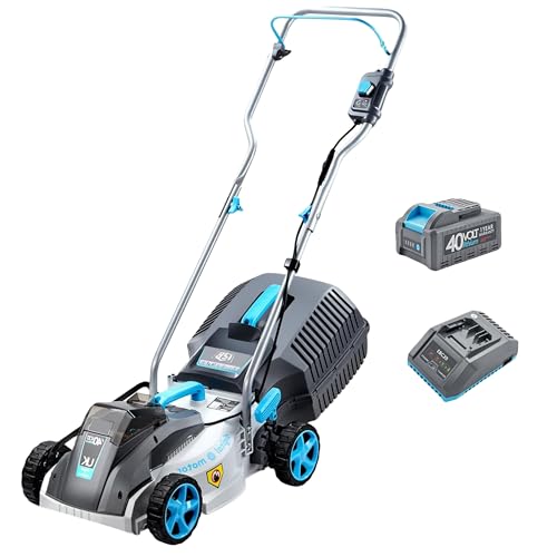 40V 13" Brushless Cordless Lawn Mower with 4Ah Battery & Fast Charger