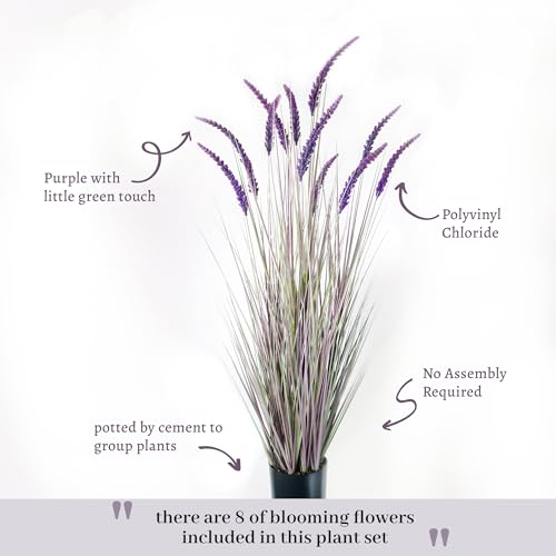5ft 2 Pack Artificial Faux Veronica Horsetail Grass (Pure Purple)