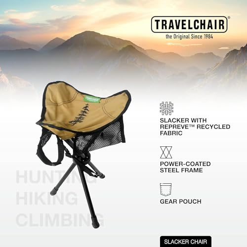 Slacker Tripod Chair for Camping (Repreve (Brown/Khaki) / Repreve Deluxe Slacker Chair)