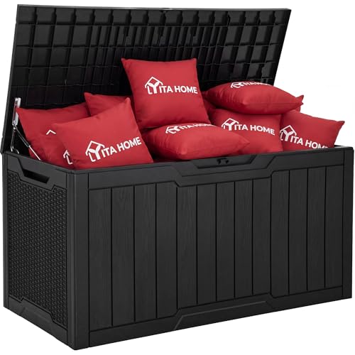 100 Gallon Large Outdoor Deck Box (Dark Black / 100 Gallon)